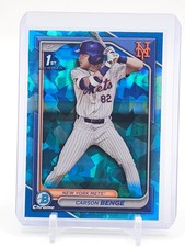 CARSON BENGE 2024 BOWMAN CHROME BLUE SAPPHIRE 1ST ROOKIE #BDC-28 METS Q4105