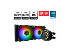 MSI MAG CoreLiquid E240 Black - AIO ARGB CPU Liquid Cooler - Rotating Cap Design