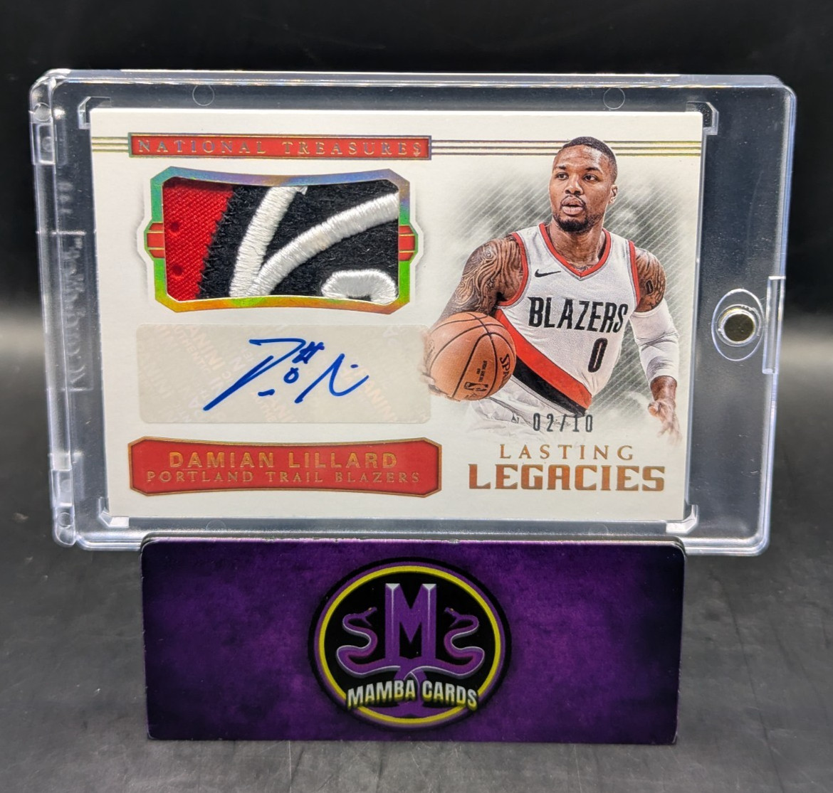 2017-18 Panini National Treasures Damian Lillard Lasting Legacies Patch Auto /10