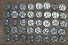 Lot of 40 1963 Washington 90% Silver Quarters Circulated - Full Roll