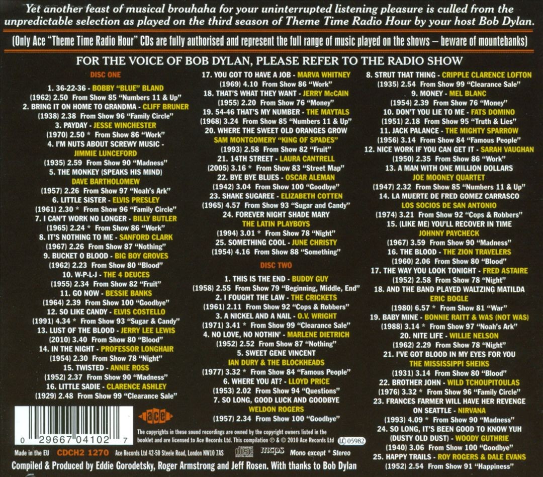 VARIOUS ARTISTS - THEME TIME RADIO HOUR 3 WITH BOB DYLAN NEW CD