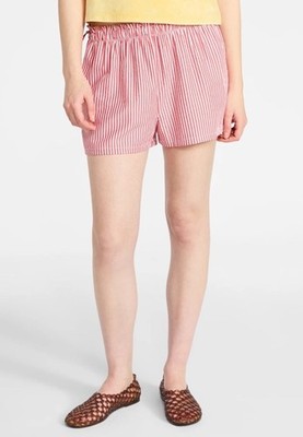 No Boundaries Striped Seersucker Bungee Shorts, 2'' Inseam M 8-10 Just Red NWT