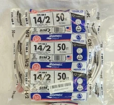 Romex Simpull Solid Indoor 14/2 W/G NMB Cable 50ft coil - SW# 28827422