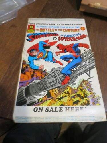 Superman vs. Amazing Spiderman (1976) Store Window poster about 10 1/2" X 17"