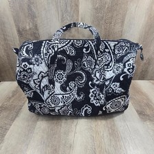 Vera Bradley Get Going Tote Travel Bag Quilted Paisley Noir EUC