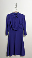 Oliver Bonas Shirt Dress Size 6 Purple Knee Length 3/4 Sleeves Work Office Party