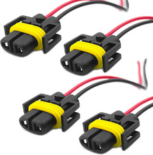 4PCS H11 H9 H8 880 881 Female Adapter Wiring Harness Sockets Wire, 9005 9006 Pig