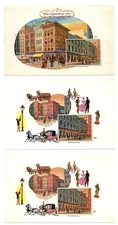 LOT OF 3 ~ Berghoff Restaurant ~ Chicago Illinois ~ multi-view postcards sku053