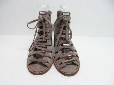 Jeffrey Campbell Corwin Cut-Out Leather Lace-Up Booties Women s Size 9M