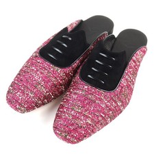 Pristine HOSOO Textile and leather combination room shoes Suede leather mens