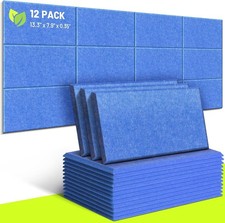 NEW Acoustic Soundproof Insulation Panels 13.5x8 in. Set of 12 Rectangular Blue