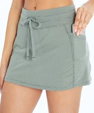 Balance Collection Striped Balsalm Green 4.5'' Skort W/ Tie Waistband (M)