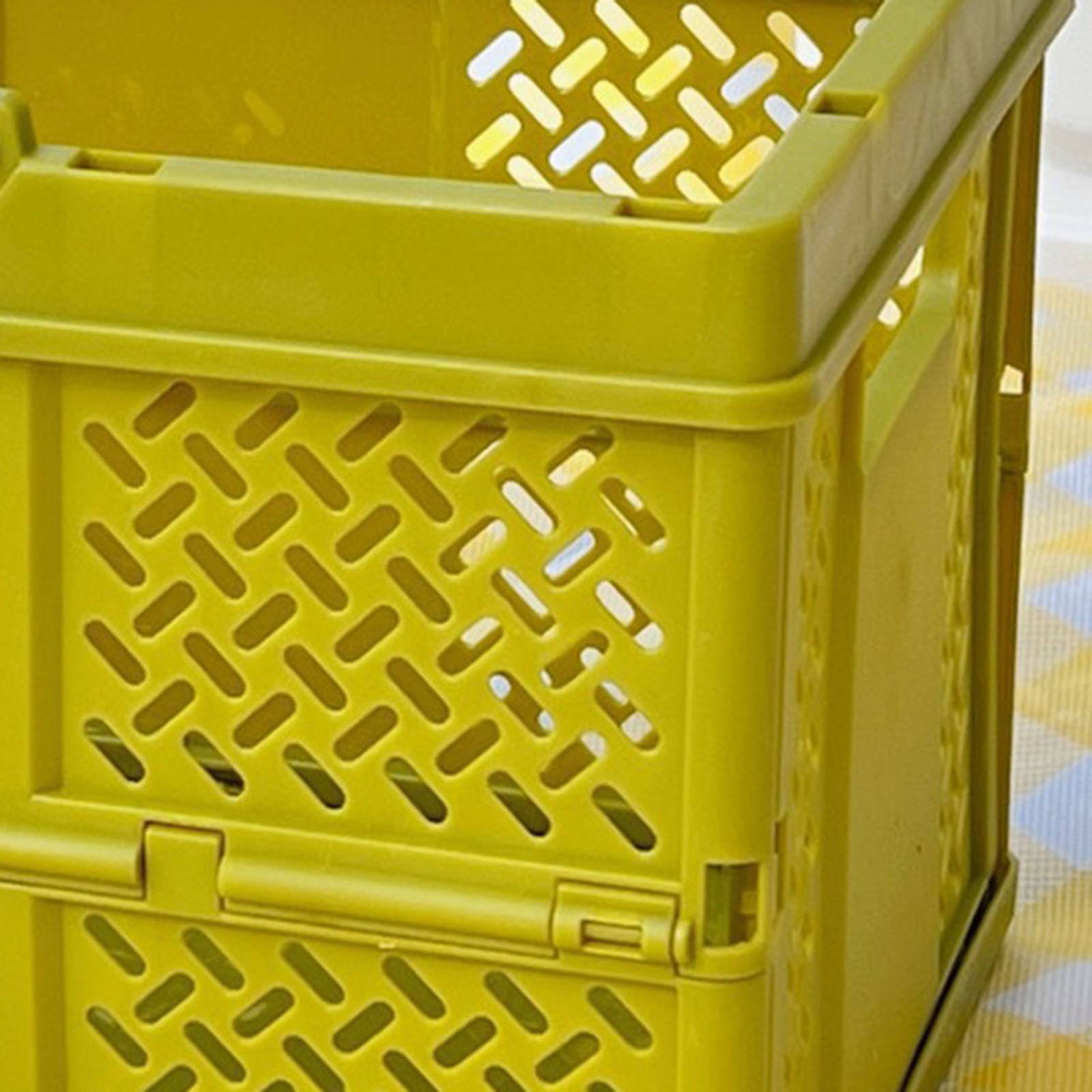 Folding Picnic Basket Portable Storage Box For Outdoor Camping Easy To Use