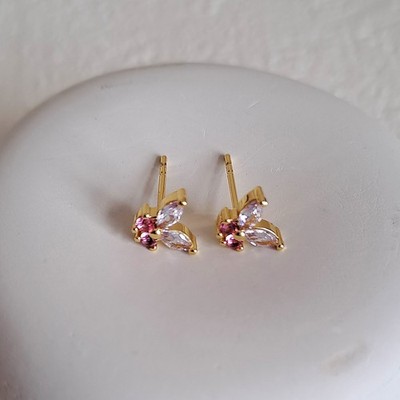 Real Goldplated Mini Stud, Embed With Zircons 