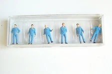 HO Preiser 10373-B Garage Gas Station Mechanic Mechanics Figures BLUE Coveralls 