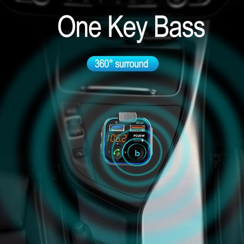Nuevo Adaptador Transmisor FM Inalámbrico Bluetooth Coche USB Cargador Rápido Manos Libres - Imagen 4 de 7