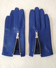 MEN'S BLUE REAL SOFT GOATSKIN LEATHER DRIVING GLOVES SIZE8,8.5,9,9.5,10