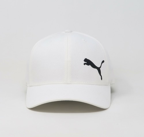 Puma Women Girls Cap White TeamSport X-Fit Flex Fit Stretch Headwear Hat - Picture 2 of 5