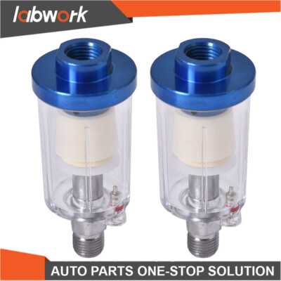 Labwork 2 x Spray Paint Gun 1/4'' Air In-line Oil Water Separator Filter Moisture