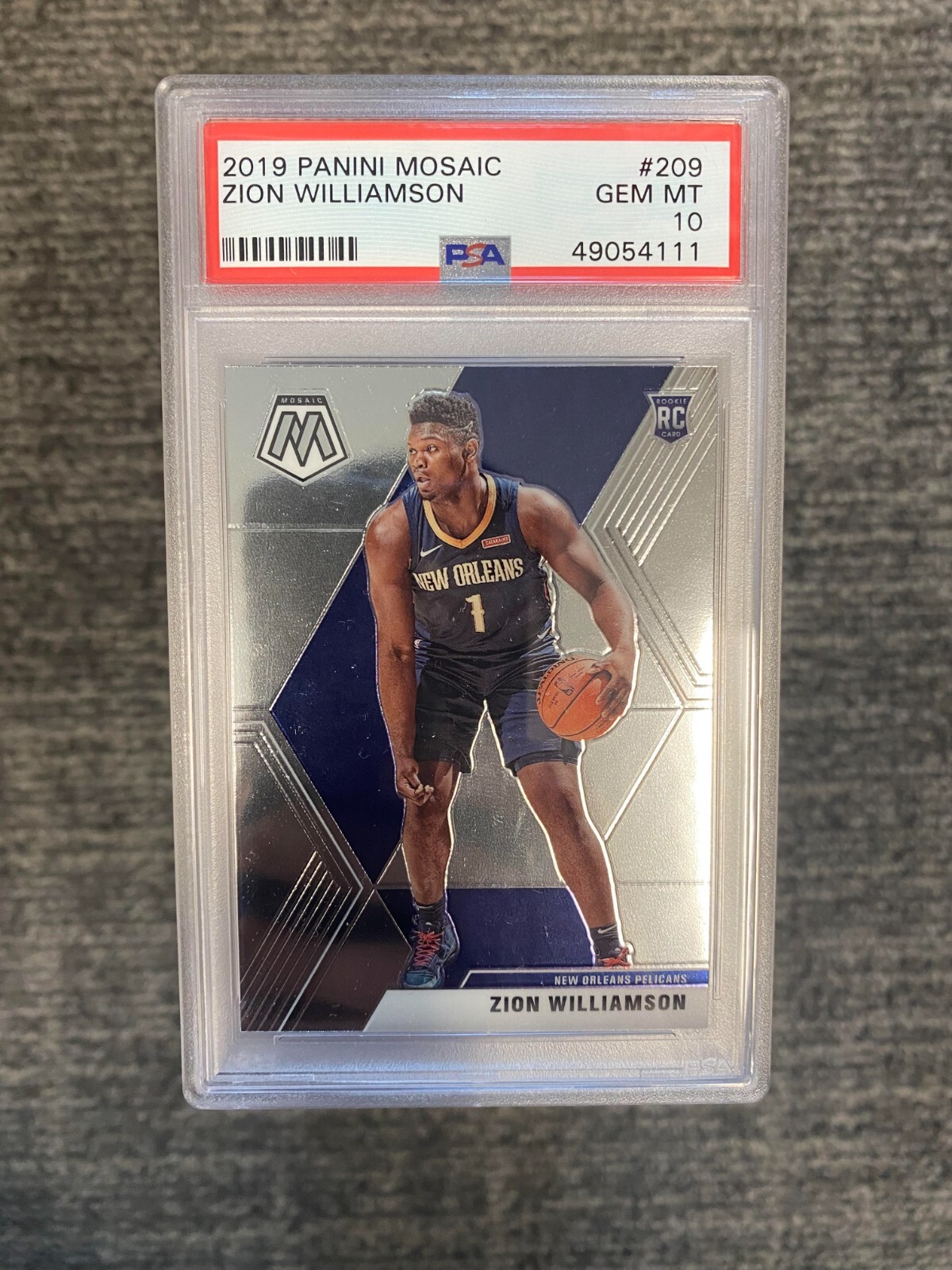 2019 PANINI MOSAIC Zion Williamson #209 New Orleans Pelicans RC Rookie PSA 10