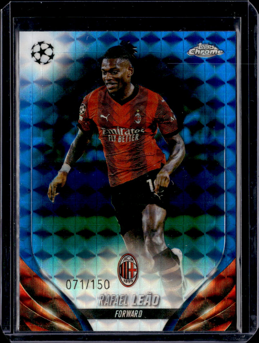 RAFAEL LEAO 2024 Topps Chrome Blue Geometric 71/150 AC MILAN #13