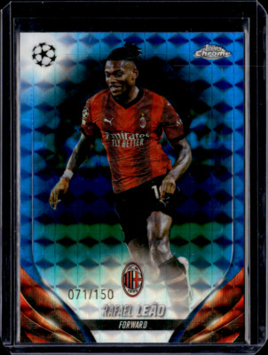 RAFAEL LEAO 2024 Topps Chrome Blue Geometric 71/150 AC MILAN #13
