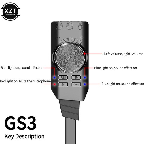 7.1 Channel USB External Sound Card for Pc Laptop Gaming Plug and Play - Imagen 6 de 24