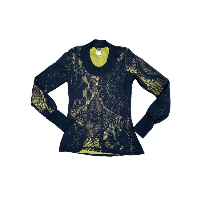 Jean Paul Gaultier Vintage Soleil Line Macrame + Mesh Longsleeves  Unisex  Size
