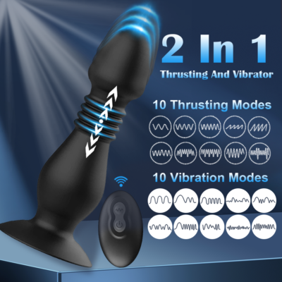 Thrusting Dildo Vibrator Suction Cup Massager Anal Plug Sex Toys for Men  Women