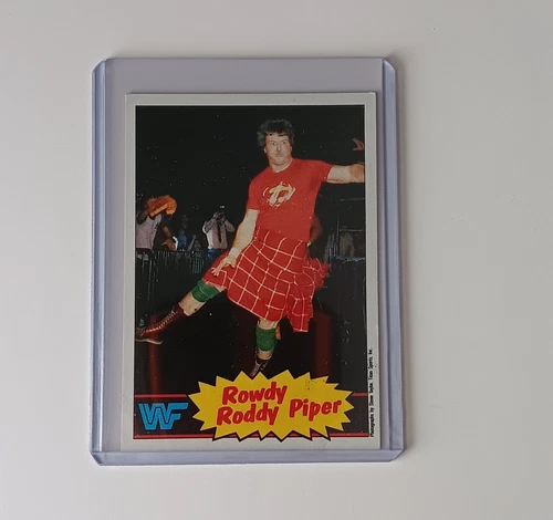 Vintage Topps 1985 WWF Rowdy Roddy Piper Rookie # 7 NM WWE Original trading card