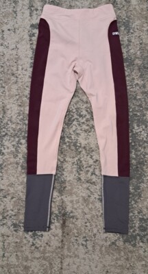 Womens Gym Shark Illusion Ruby Performance Blush Lavender Leggings Size M