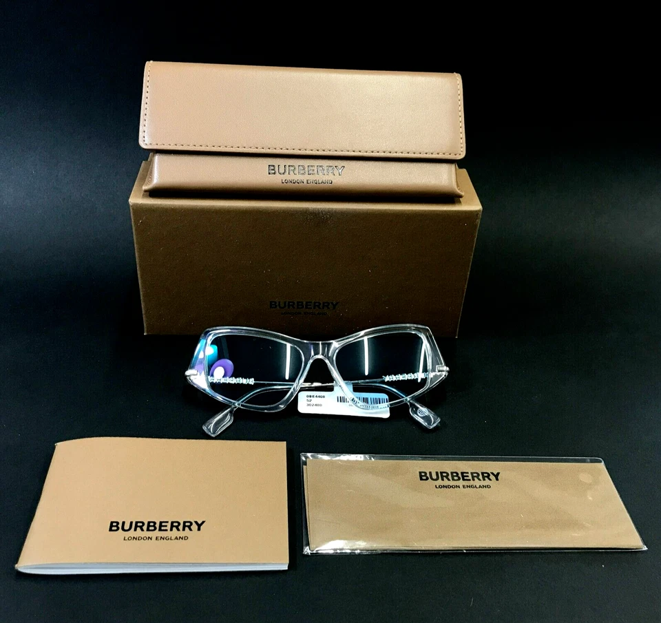 Gafas de sol Burberry B4408 3024/80 plateadas transparentes monturas de ojo de gato con lentes azules Foto 2 de 4