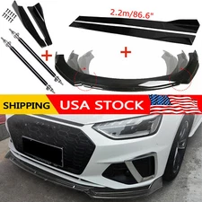 Front Rear Bumper Lip/ Spoiler Body Kit Splitter Side Skirt For AUDI A3 A4 A5 A6