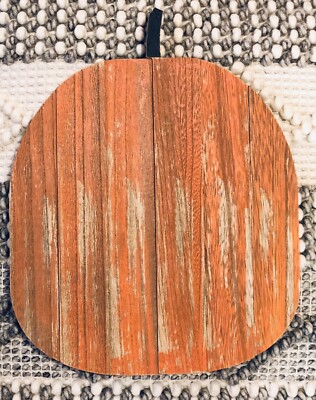 Orange Pumpkin Wall Sign 11x14 Distressed Planked Wood, Customizable NWT