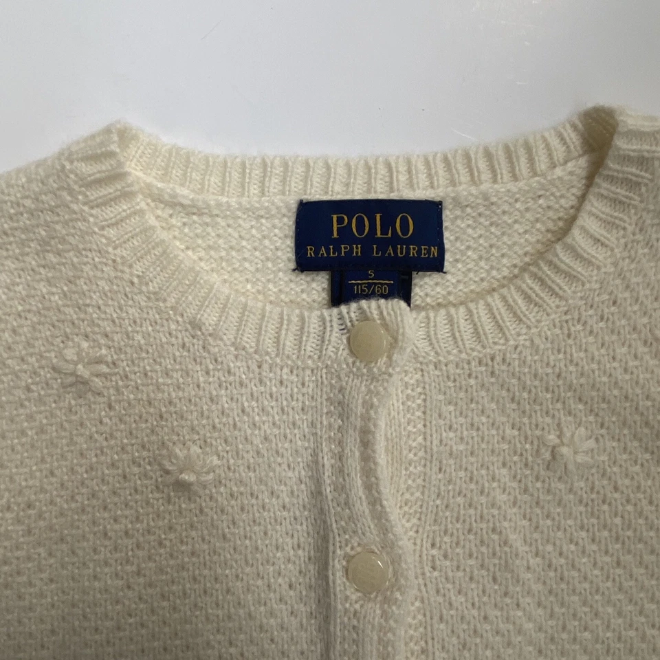 Cárdigan Tejido Ralph Lauren Polo Bebé Crema Floral Detalle Talla 5/115/60 12 Meses Foto 4 de 4