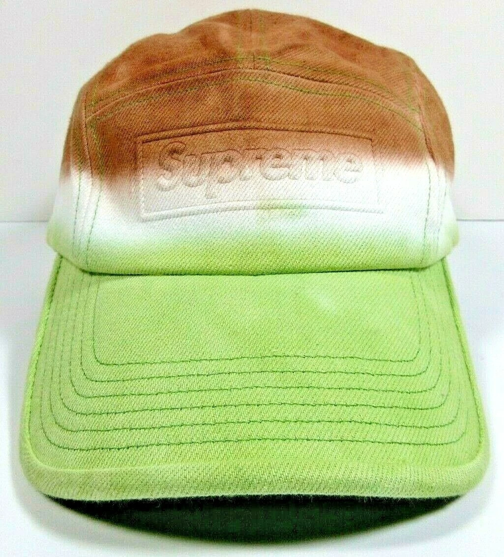 CASQUETTE DE CAMP EN DENIM EN RELIEF SUPREME   COLORANT TREMPÉ MARRON   OS   S/S 2020   100 % AUTHENTIQUE
