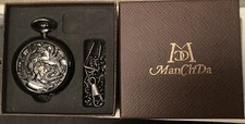 ManChDa Pocket Watch Lucky Dragon & Phoenix Vintage Mechanical Steampunk