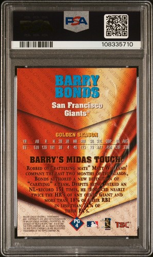 BARRY BONDS PSA 7 1997 Stadium Club Pure Gold Members Only #PG4 - Picture 2 of 2