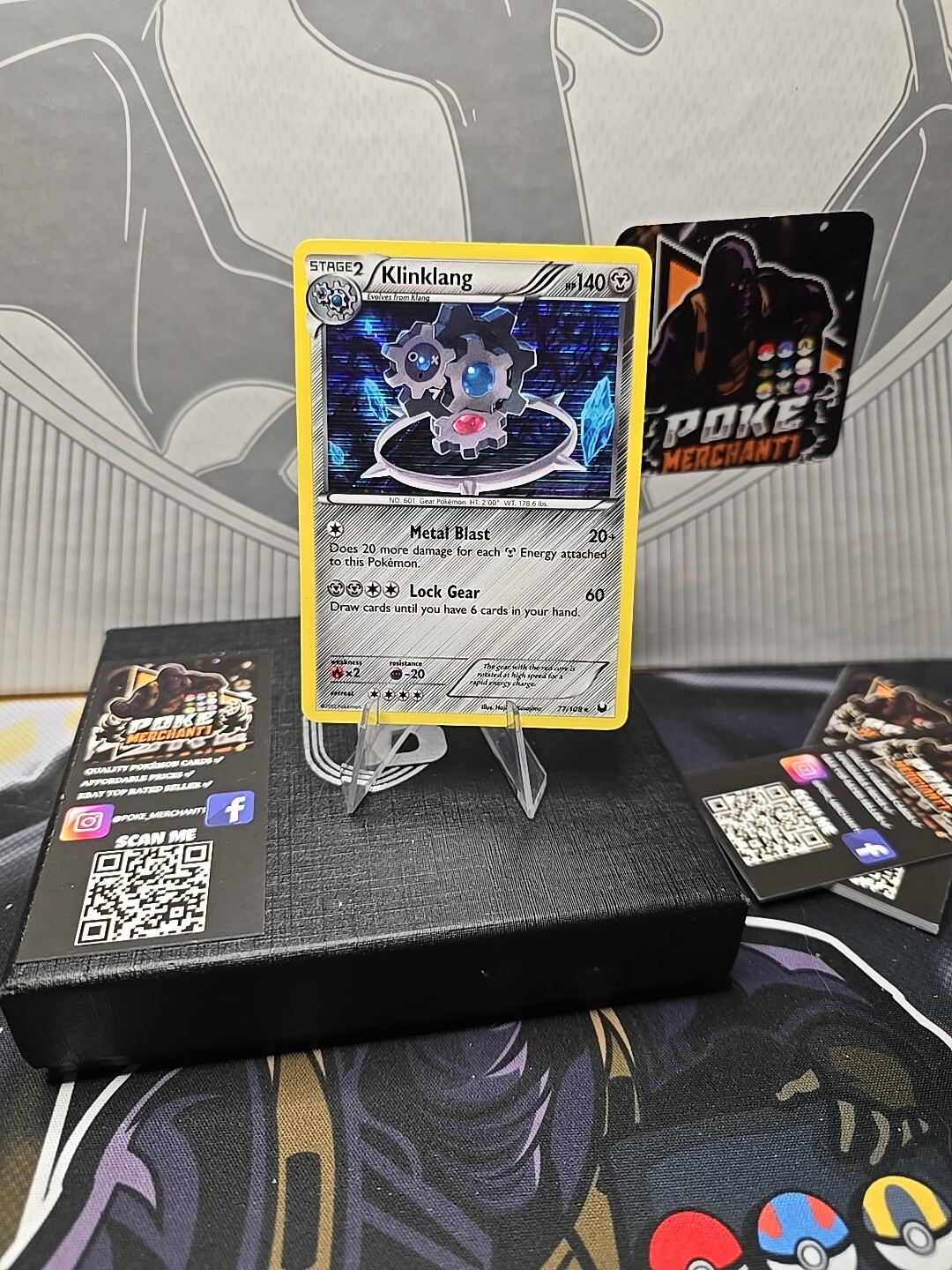 Klinklang 77/108 B&W Dark Explorers Pokemon Trading Card TCG Rare Holo 2012 NM