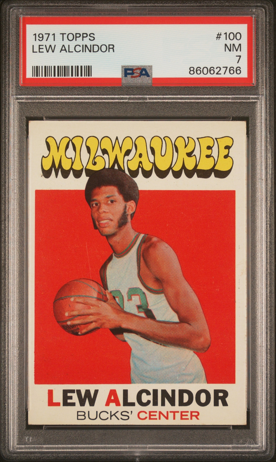 1971 TOPPS #100 LEW ALCINDOR PSA 7