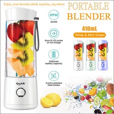 BlenderMaxx Portable Blender White & Mint Green 410mL