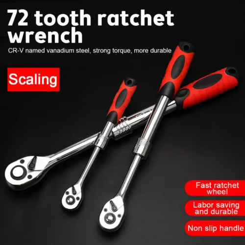 1/4" 3/8'' 1/2'' Extendable Flex Head Socket Ratchet Wrench Ratchet Auto Repair