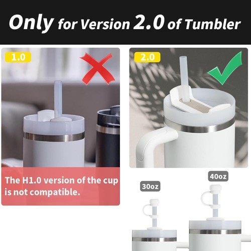 3Sets 2.0 Silicone Straw Cover for Stanley Cup 40&30 Oz Accessories Spill-Proof - Picture 2 of 6