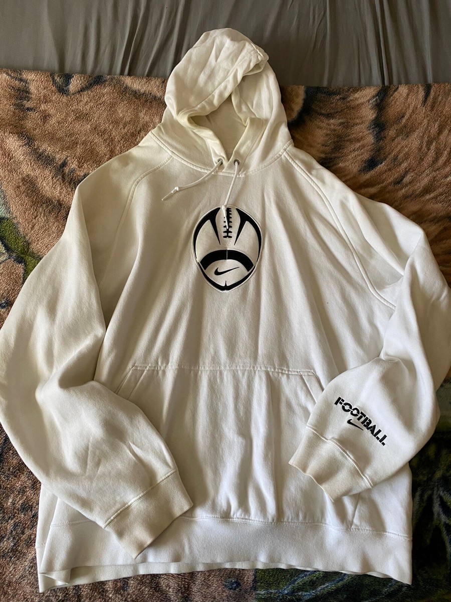 Vintage Nike White Hoodie Mens X Large Logo Patch Center Swoosh