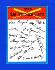 1973 Topps BLUE TEAM CHECKLIST SAN FRANCISCO GIANTS MARKED ~ RARE (NS1)