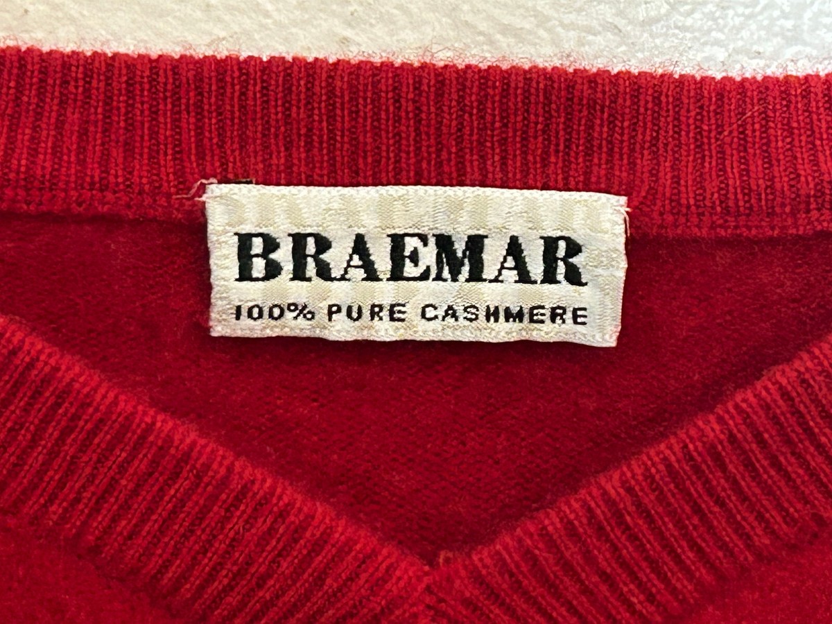 BRAEMAR Lillywhites100% PURE CASHMERE赤