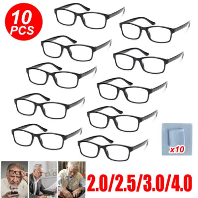10 Packs Reading Glasses Mens Womens + 2.0 2.5 3.0 4.0 Uv Reader Uk
