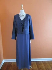 Patra Size 8 Violet Purple Floor Length Special Occasion Dress Bolero Jacket
