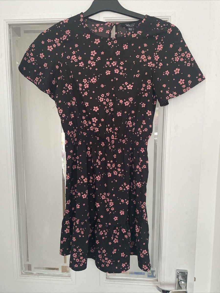 new look a line dress 915 Generation Age 12 Black With Pink Flowers line high neck tulle Slit Prom Dress Shop BCBGeneration Clothing and Size:XS / US 4