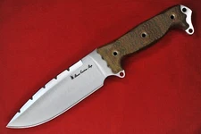Busse Custom Nuclear ASH1 .225" Satin Blade w/Sharpened Top, Magnum Tigherhide